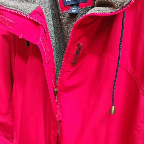 Lands' End Women's Red Fleeced Lined Thermal Jacket  18/20 XL - Picture 13 of 13